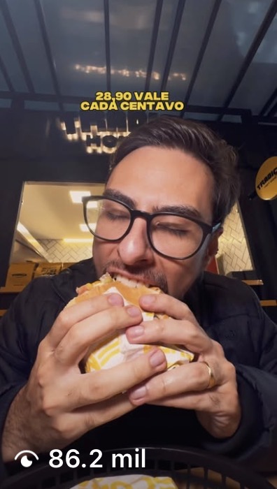 Reels de restaurante com 86,2 mil visualizações